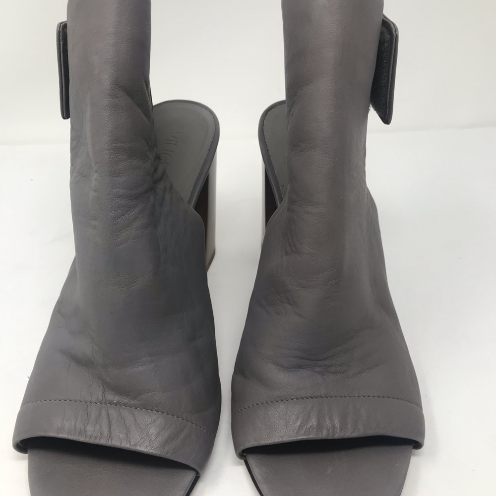Vince Faye Open Toe Boot Block Heel Grey Leather - image 6